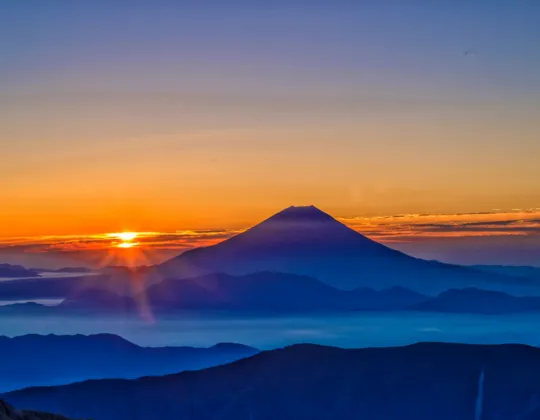 sunrise with mt. fuji