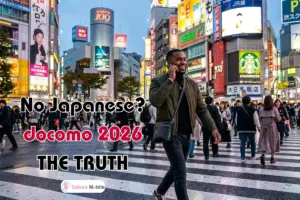 A foreign man is talking on the phone with a friend while walking through the busy Shibuya crossing.