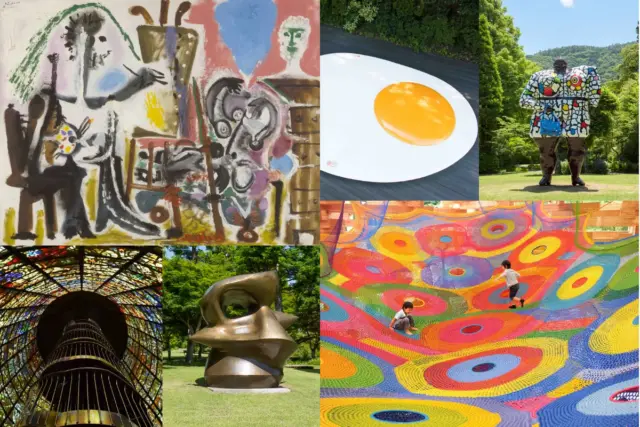 Collage of six art works found in Hakone Open-Air Museum