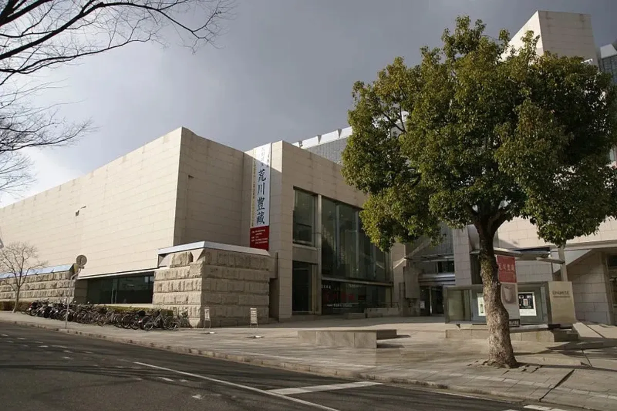 Okaya Orient Museum front entrance on a cloudy day.