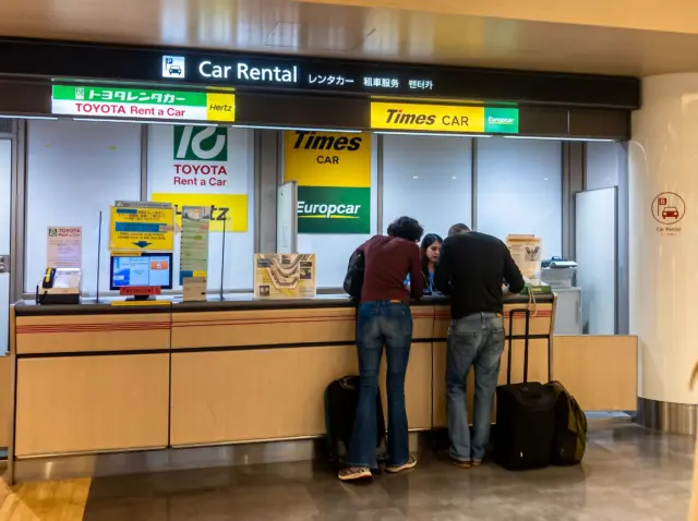 Car rental counter at Narita Airport