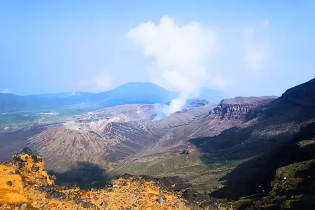 Volcanic landscape at Mt. Aso