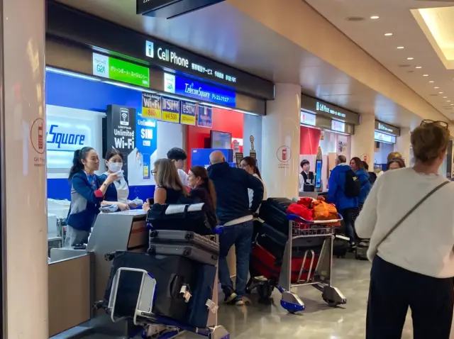 Wi-Fi rental and SIM card counter at Narita Airport