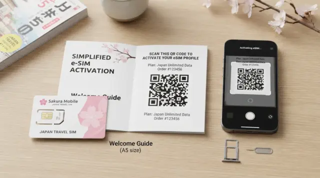 Sakura Mobile's 5G travel SIM card and eSIM activation for Japan.